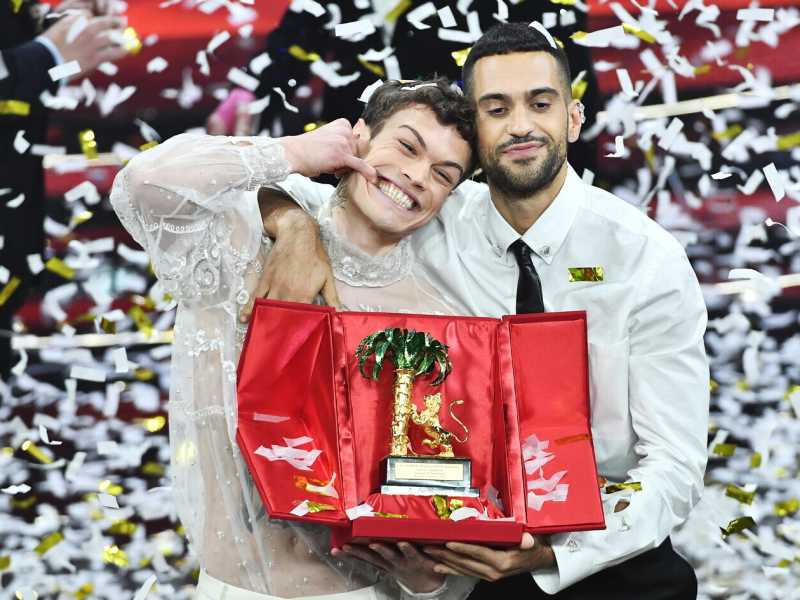 Blanco e Mahmood, vincitori della scorsa edizione del Festival (foto LaPresse)<br />