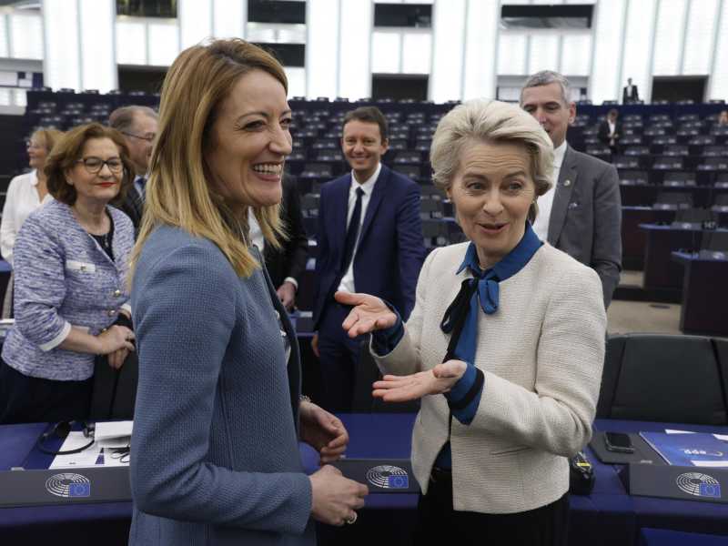 Roberta Metsola e Ursula von der Leyen (Lapresse)