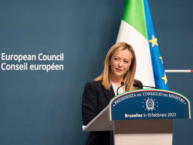 Giorgia Meloni a Bruxelles (Lapresse)