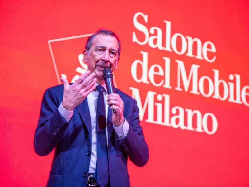 Un momento della&nbsp;presentazione del Salone Del Mobile 2023 con il sindaco di Milano, Beppe Sala (Lapresse)