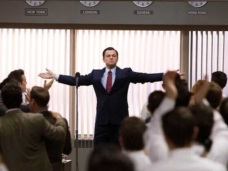 Una scena di "The wolf of Wall Street"