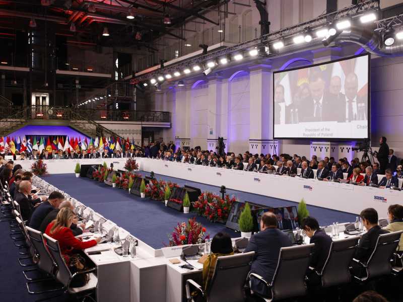 L'ultima riunione dell'Osce in Polonia (Lapresse)