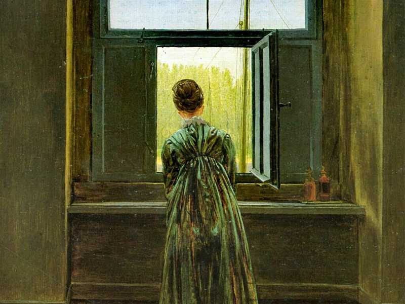  Donna alla finestra, di Caspar David Friedrich (Wikipedia)