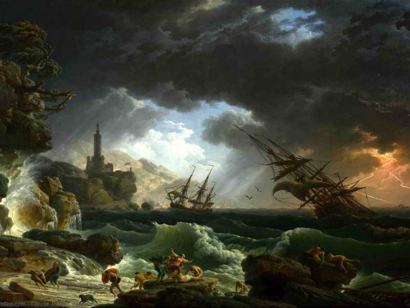 Claude Joseph Vernet, “Naufragio nella tempesta” del 1773 <br />