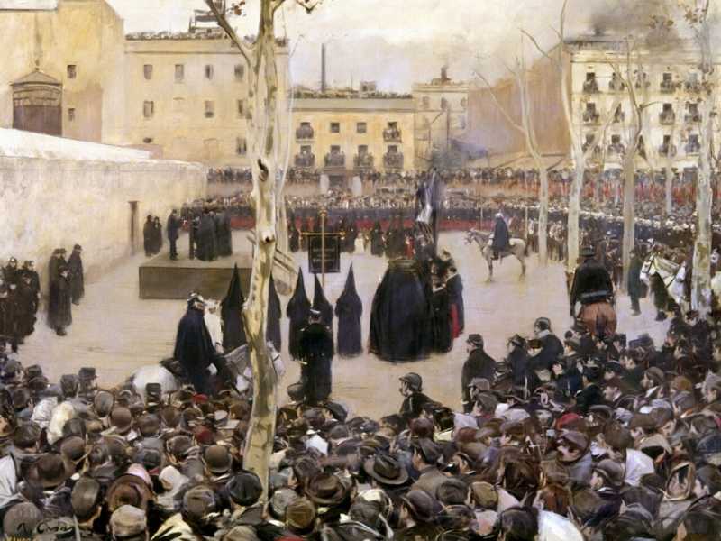 Spagna, esecuzione. Un olio su tela di Ramon Casas, 1895 <br />