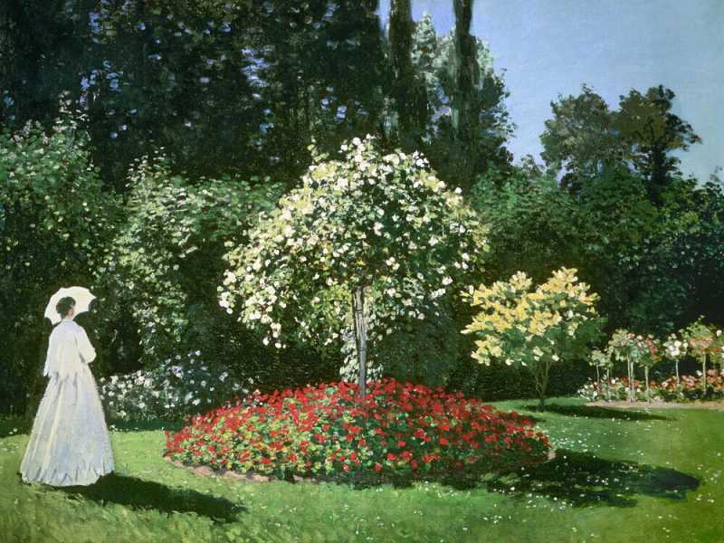 Donna in giardino, di Claude Monet
