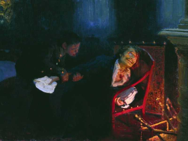 "Autoimmolazione di Gogol", un dipinto di Ilya Repin (Wikimedia commons)<br />
