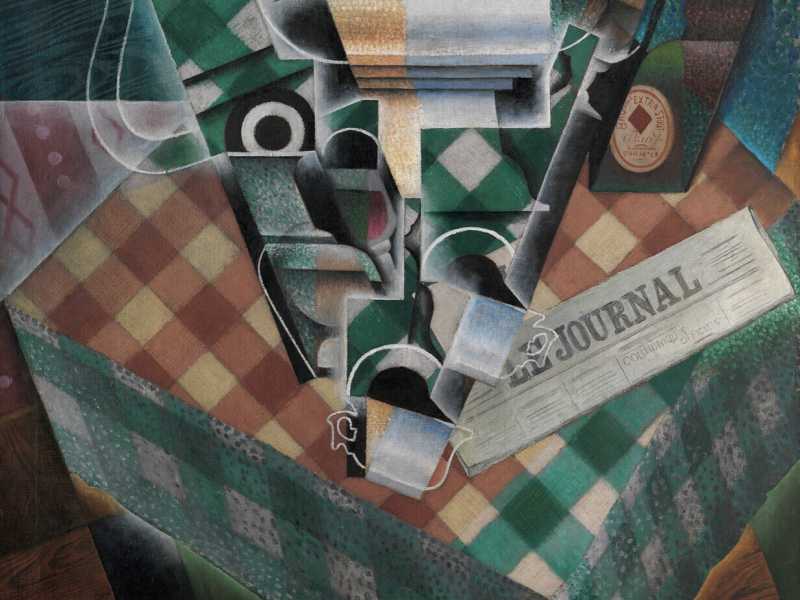 Juan Gris, "Natura morta con tovaglia a quadri", 1915 (Wikipedia) 