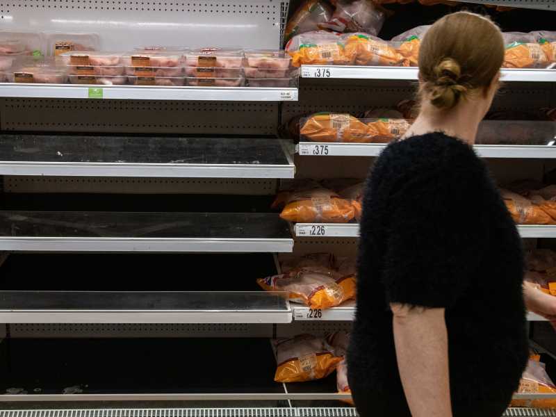 Scaffali vuoti di un supermercato inglese (Chris J Ratcliff / Getty Images)