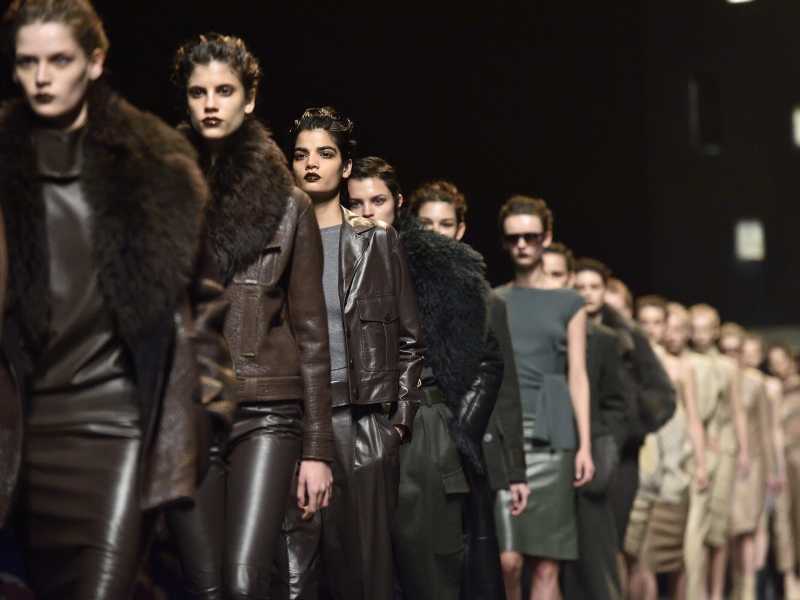 Una sfilata di Trussardi (foto Ansa)