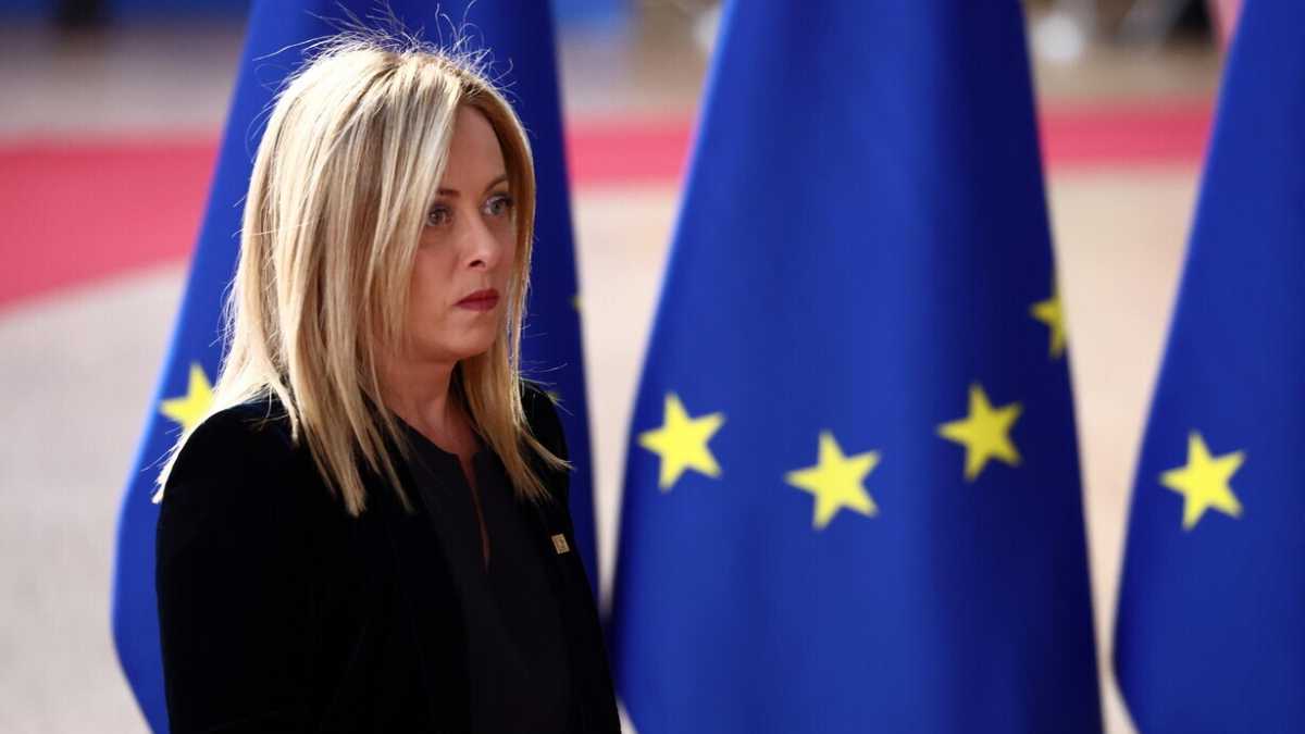 Immagine di Meloni al Consiglio europeo: "Sull'Ucraina la linea dell'Italia è chiara, la Lega non mi preoccupa"