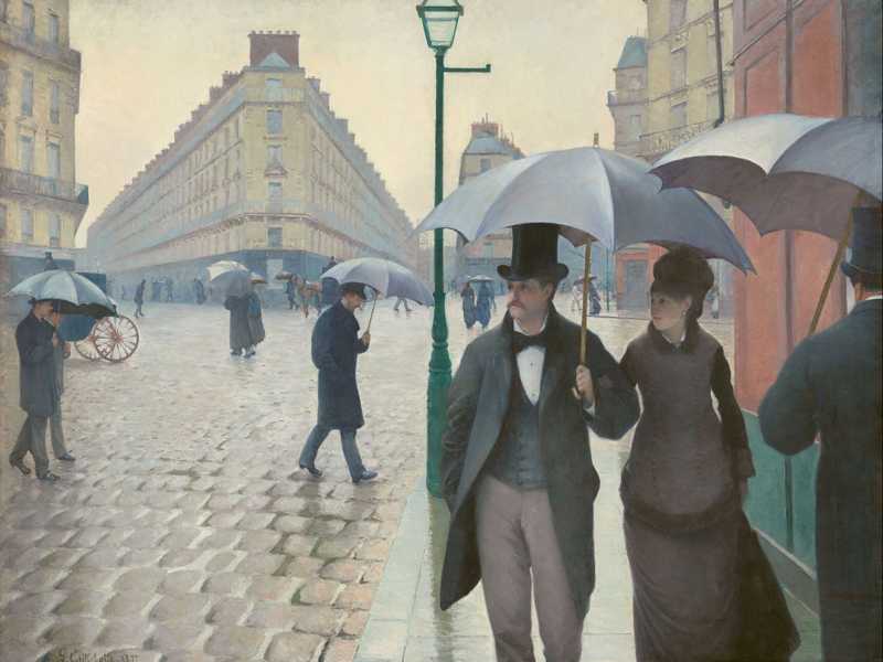 &nbsp;Parigi in un giorno di pioggia, di Gustave Calliebotte (Wikipedia)