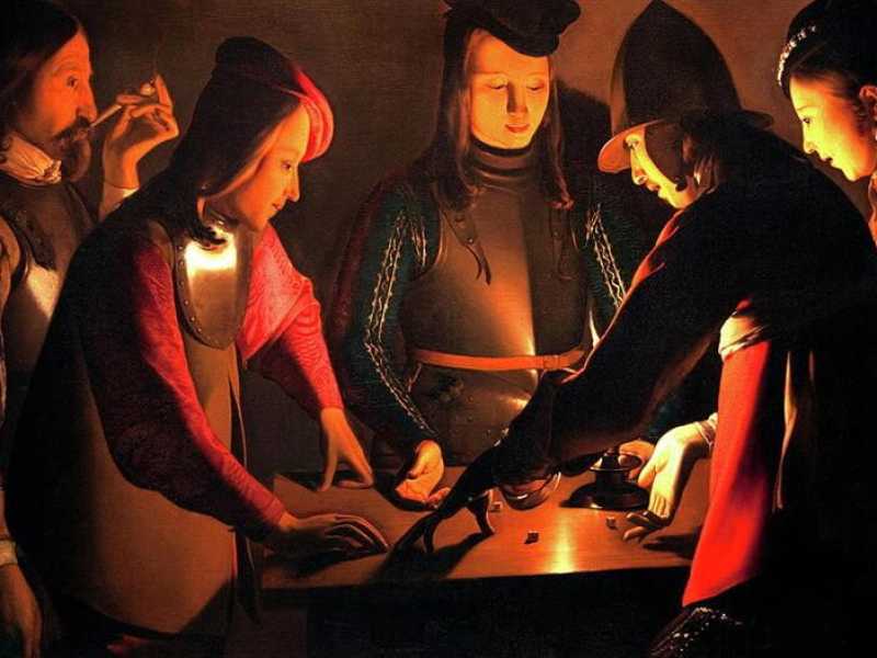 I giocatori di dadi, Georges de la Tour (1650 - 1651), Preston Hall Museum, Stockton-on-Tees, Regno Unito <br />