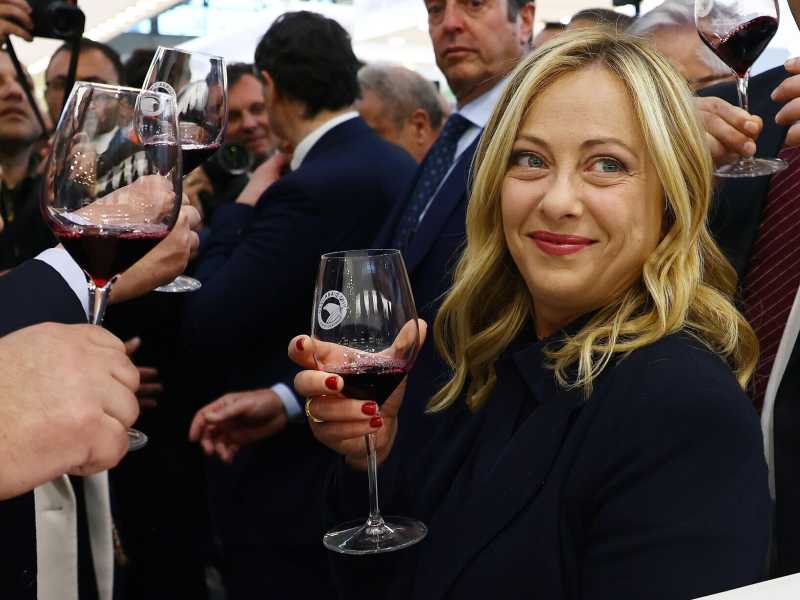 Giorgia Meloni al Vinitaly, Verona, 3 aprile 2023 (ANSA / Filippo Venezia) <br />