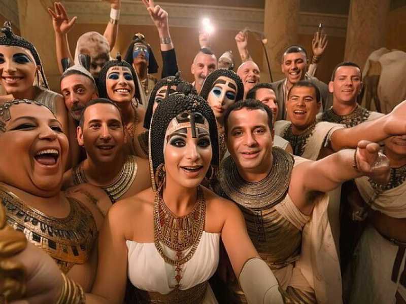 Il selfie di Cleopatra realizzato da Duncan Thomsen usando MidJourney <br />