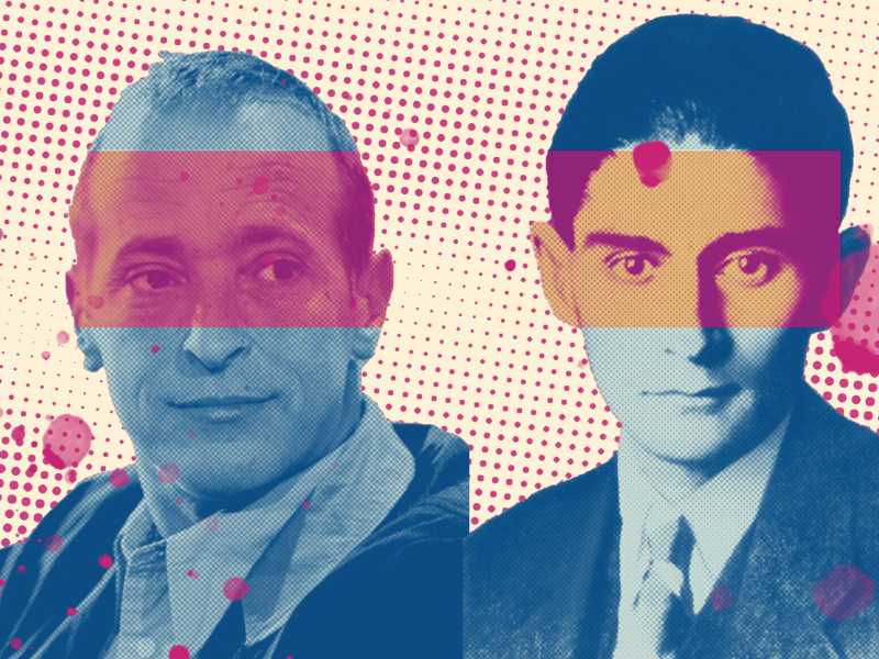 David Sedaris e Franz Kafka (elaborazione grafica di Enrico Cicchetti)&nbsp;<br />