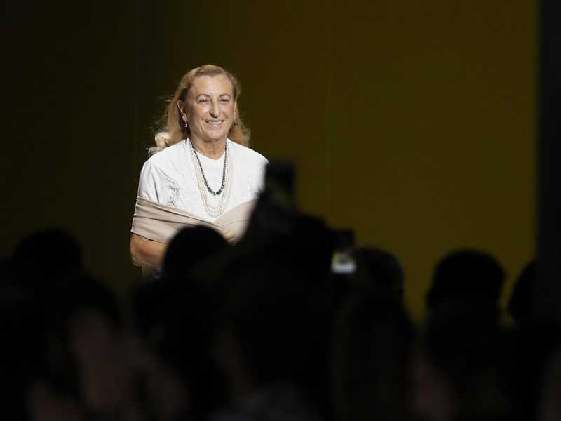 Miuccia Prada alla Milano Faschion Week (Lapresse)