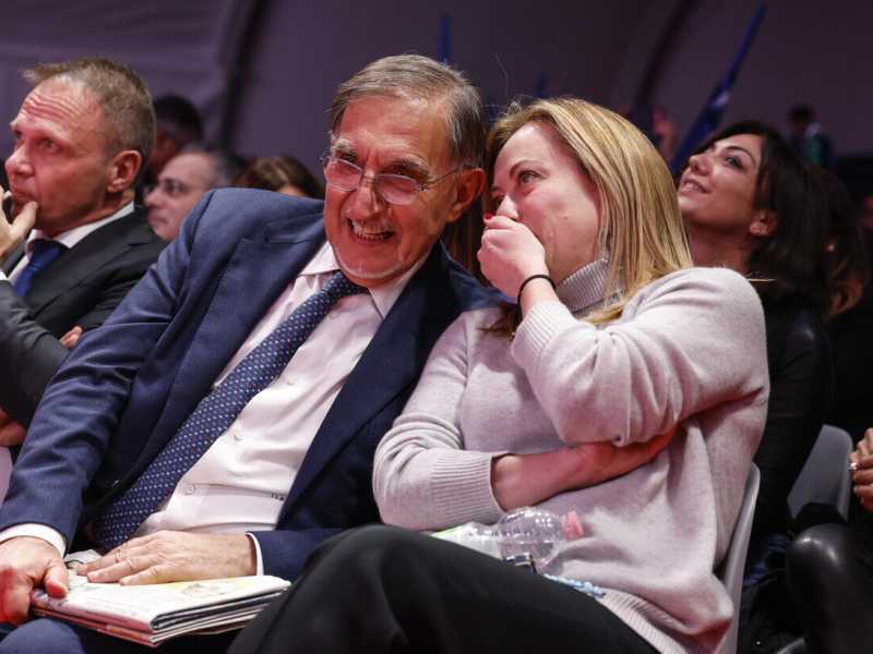 Giorgia Meloni con Ignazio La Russa (Ansa)