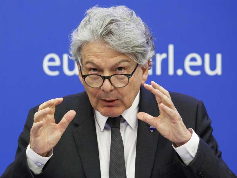 Il commissario Thierry Breton (Foto LaPresse) <br />
