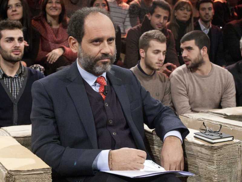 Il pm Antonio Ingroia ospite della trasmissione &ldquo;Ballar&ograve;&rdquo; su Rai 3 nel 2013 (Mauro Scrobogna/LaPresse)&nbsp;<br />