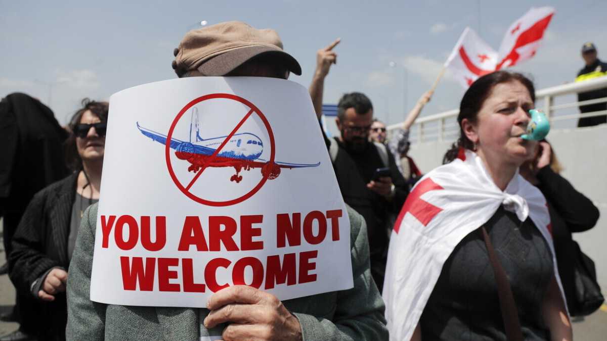 Immagine di Il primo aereo Mosca-Tbilisi (non succedeva dal 2019)