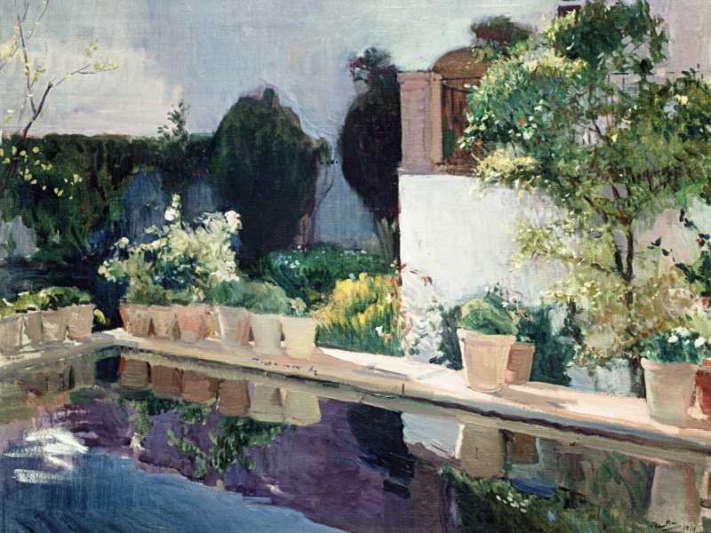 Joaqu&iacute;n Sorolla y Bastida, "Palace of Pond, Royal Gardens in Seville" (Wikipedia)&nbsp;<br />