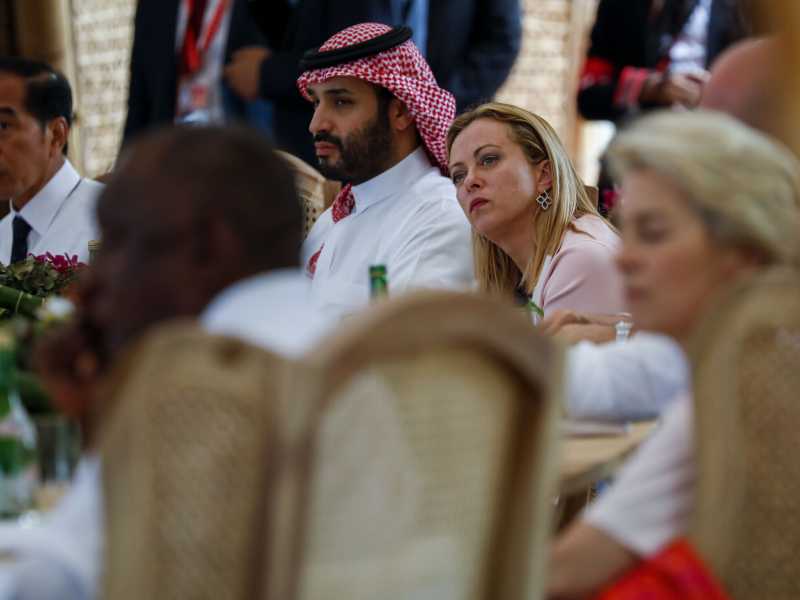  Mohammad bin Salman e Giorgia Meloni al G20 in Indonesia (foto LaPresse)