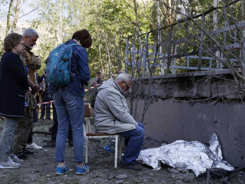 L'ultimo attacco russo contro Kyiv in un'immagine