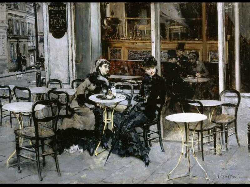 Conversazione al caff&egrave;, di Giovanni Boldini (Wikipedia)