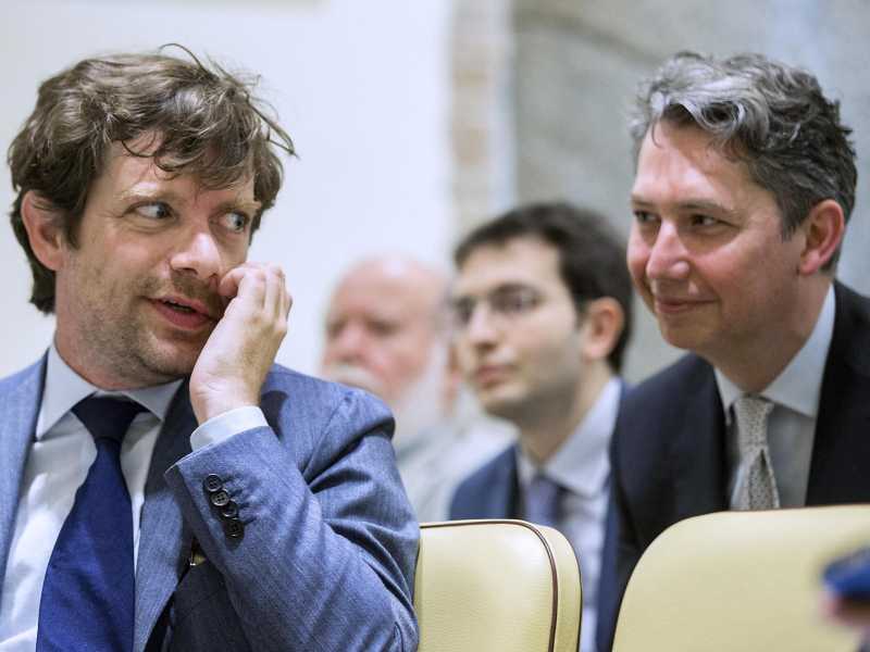 Andrea Pertici con Pippo Civati nel 2015 (LaPresse)