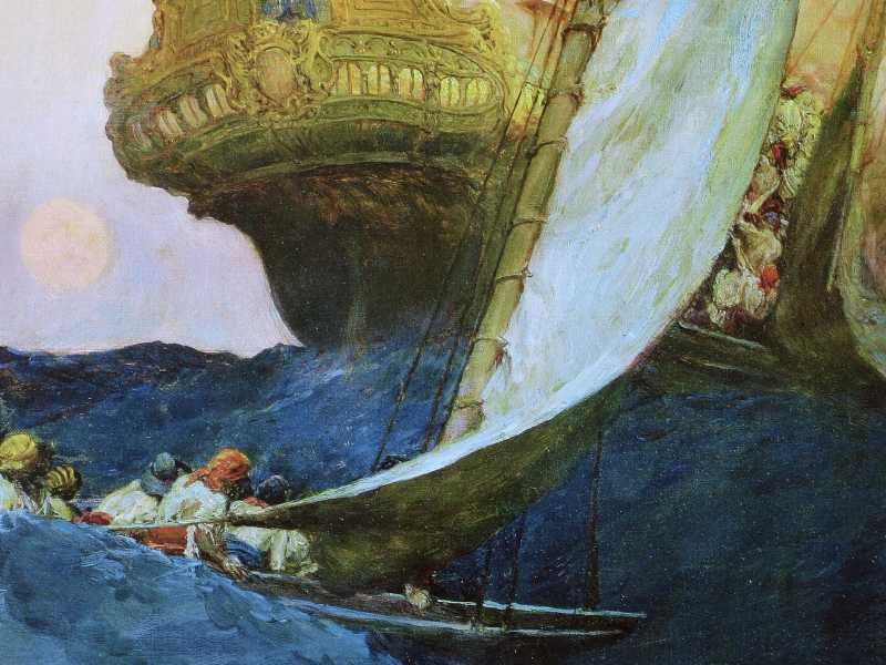 Howard Pyle, "Attacco a un galeone" (Wikipedia)
