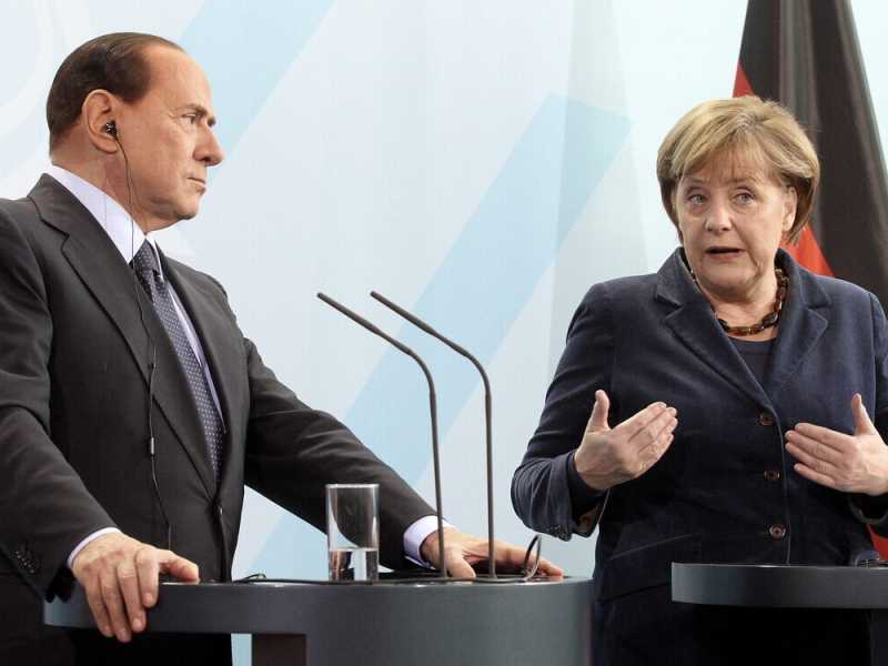 Silvio Berlusconi e Angela Merkel (Ansa)