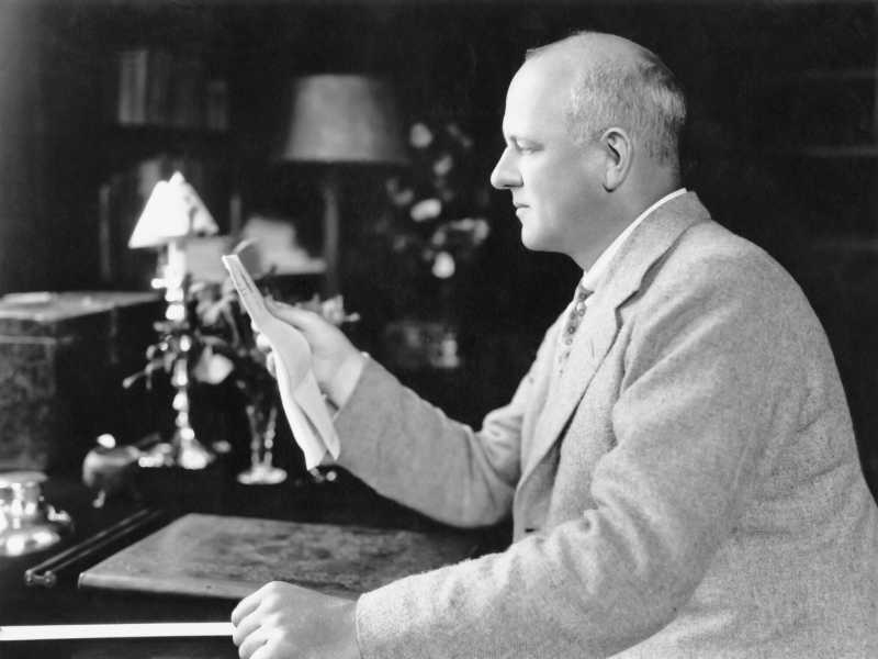 P. G. Wodehouse (1881 - 1975), nel settembre1928 (foto Sasha/Hulton Archive/Getty Images)&nbsp;<br />