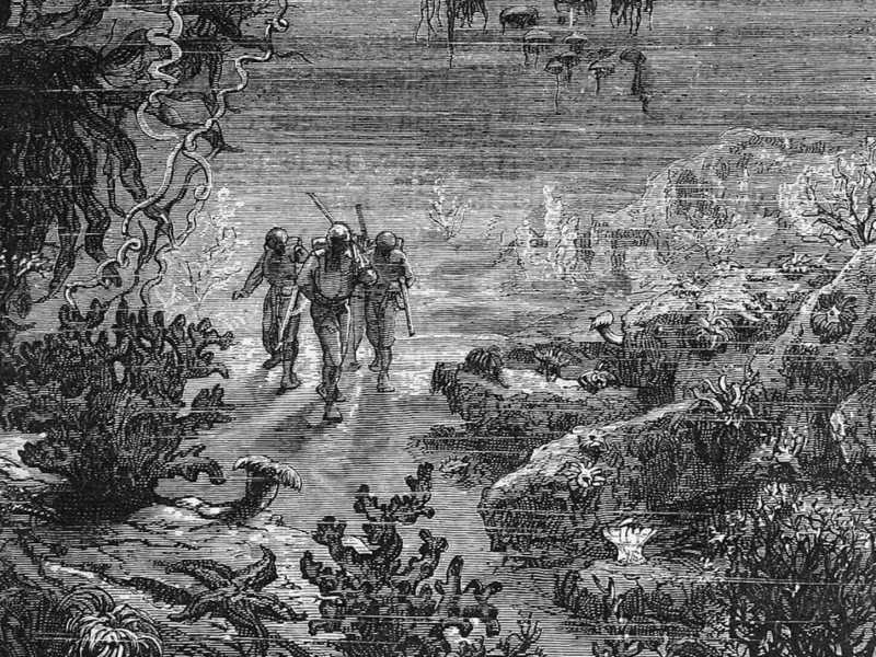Un'illustrazione da "20.000 leghe sotto i mari" di Jules Verne (Wikipedia)
