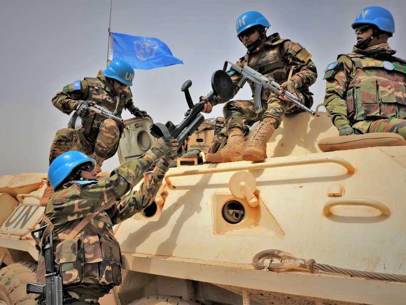 Uomini della missione Minusma in azione in Mali (foto Ansa)