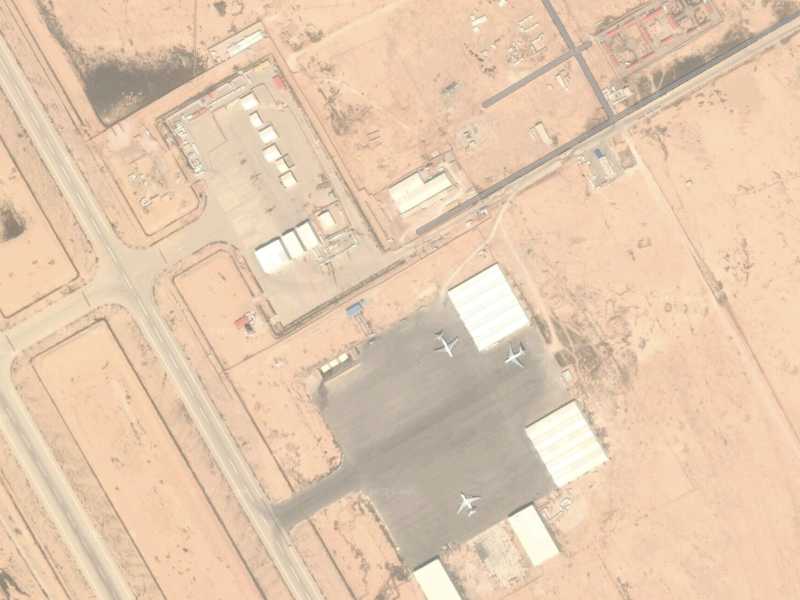  Un'immagine satellitare della base aerea di al Khadim in Cirenaica