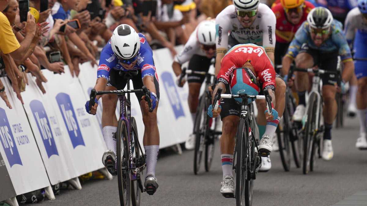 Immagine di Tour de France. Il dardo è Philipsen, la fionda è van der Poel