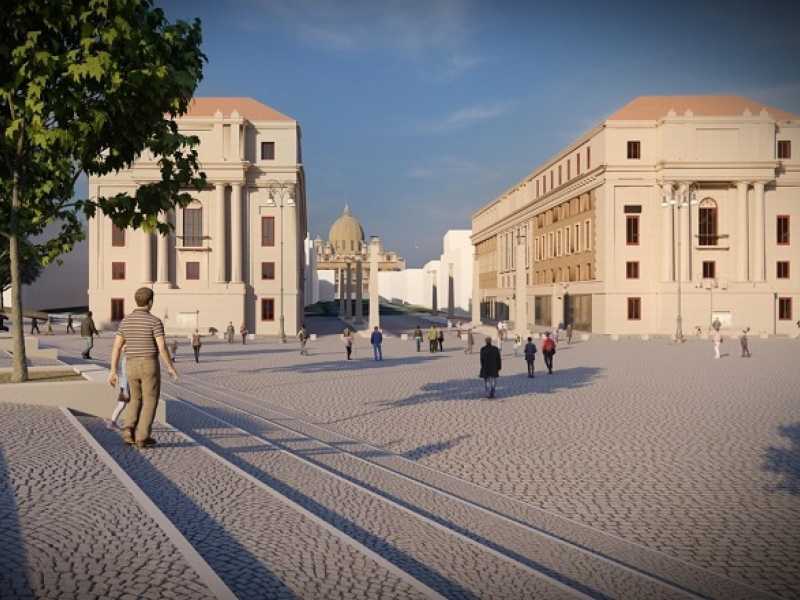 Da San Pietro a Castel Sant'Angelo senza traffico. Il cantiere simbolo del Giubileo