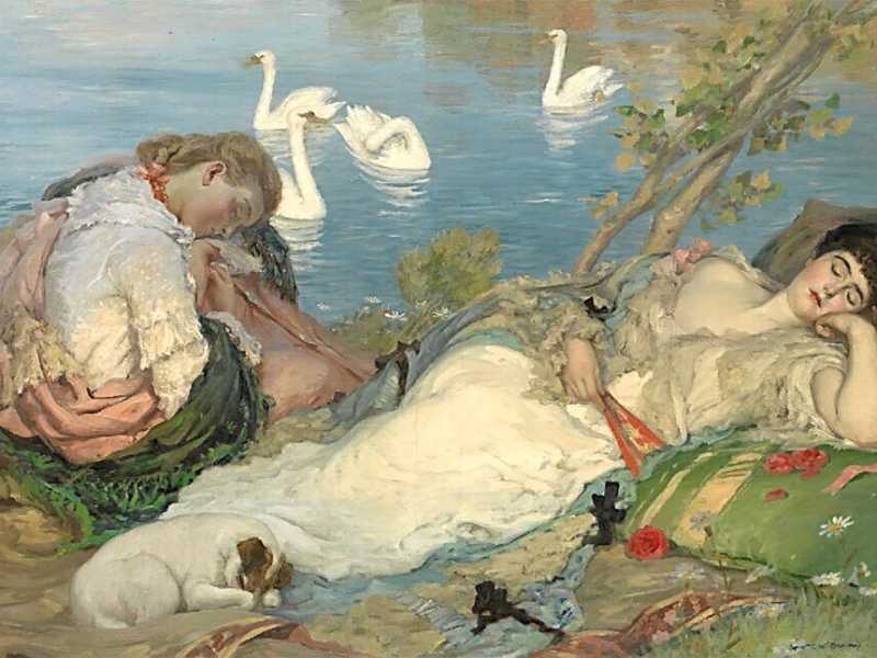 Endormies, Rupert Bunny, olio su tela, circa 1904 (Google Art Project)&nbsp;<br />