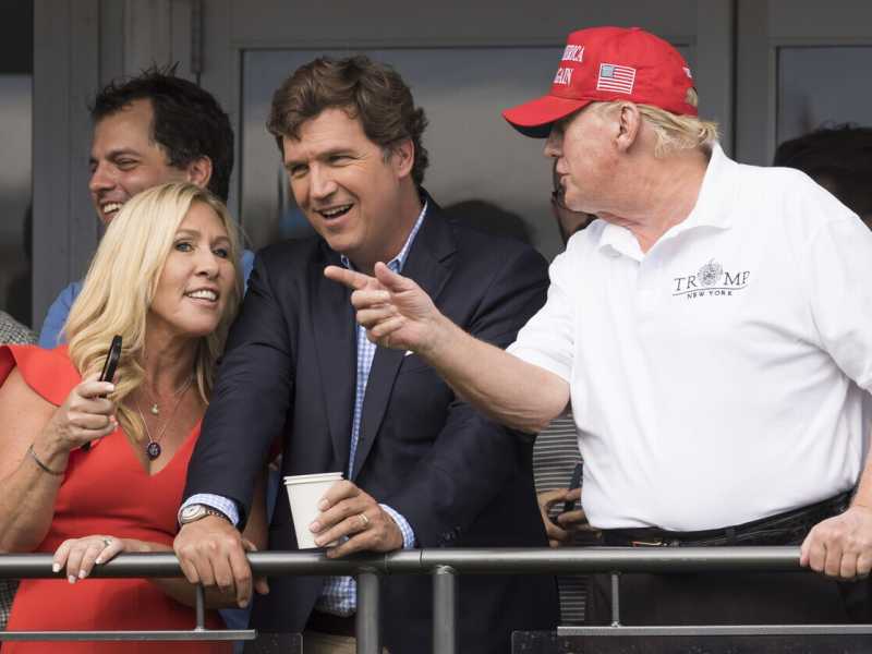 Donald Trump e Tucker Carlson (foto Ansa)