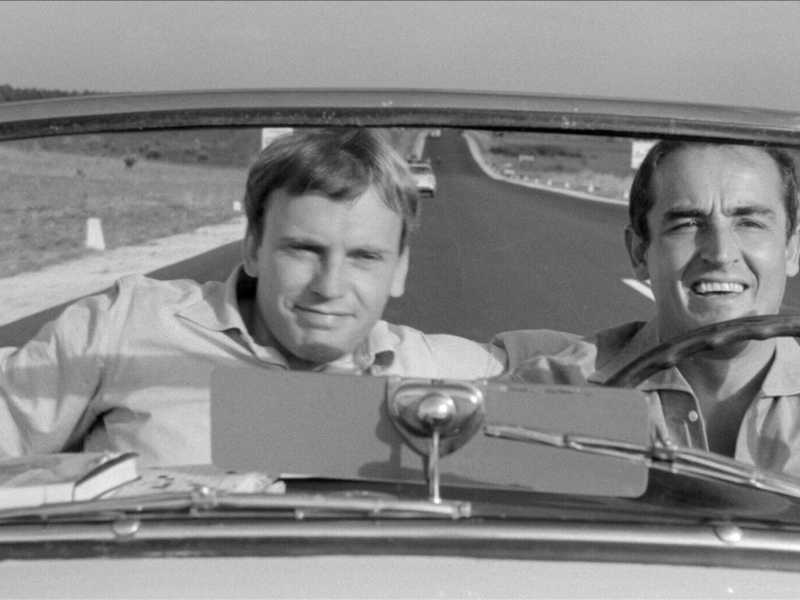 Jean-Louis Trintignant e Vittorio Gassman nel film "Il sorpasso" (foto da Wikipedia)&nbsp;