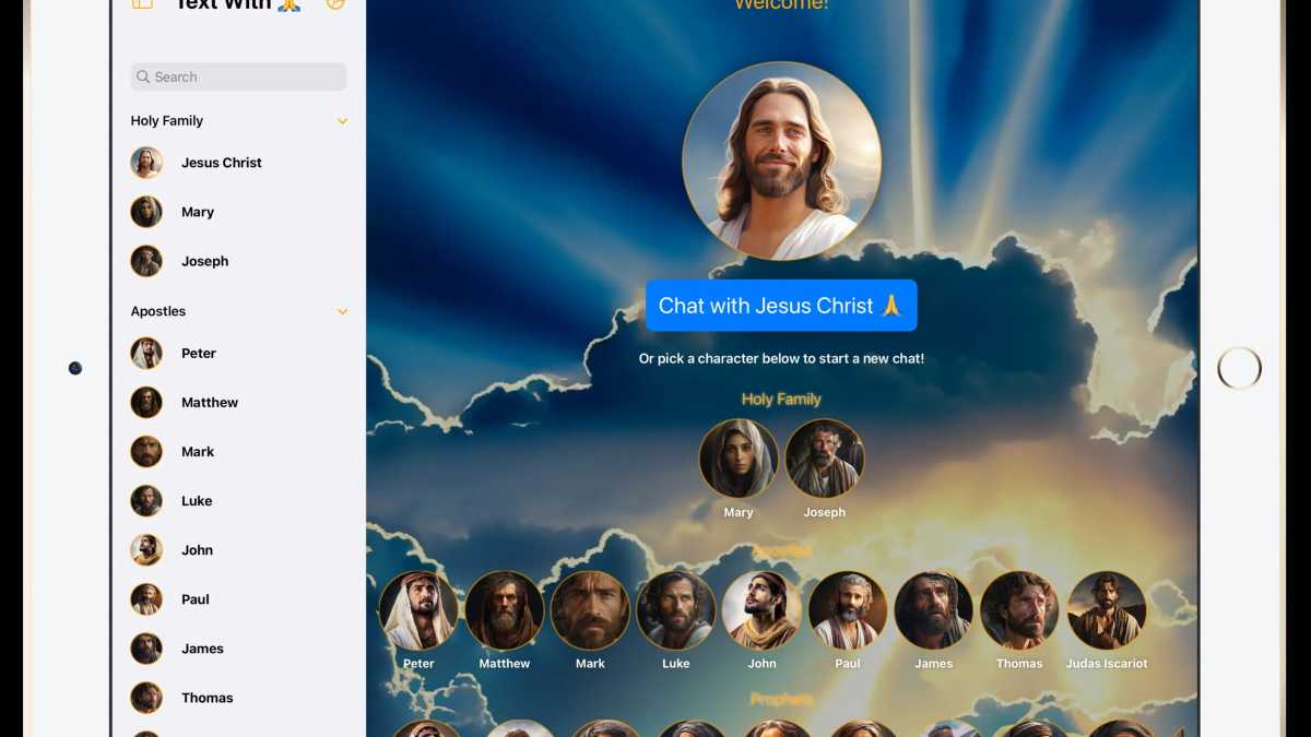 Immagine di In America arriva la app per chiedere consigli a Gesù & Co. Un rimedio alla solitudine che scivola nel ridicolo
