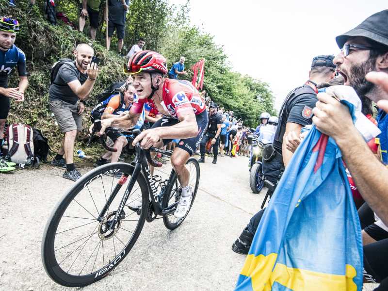 &nbsp;Remco Evenepoel durante la nona tappa della Vuelta 2022 (foto Unipublic / Charly L&oacute;pez)<br />