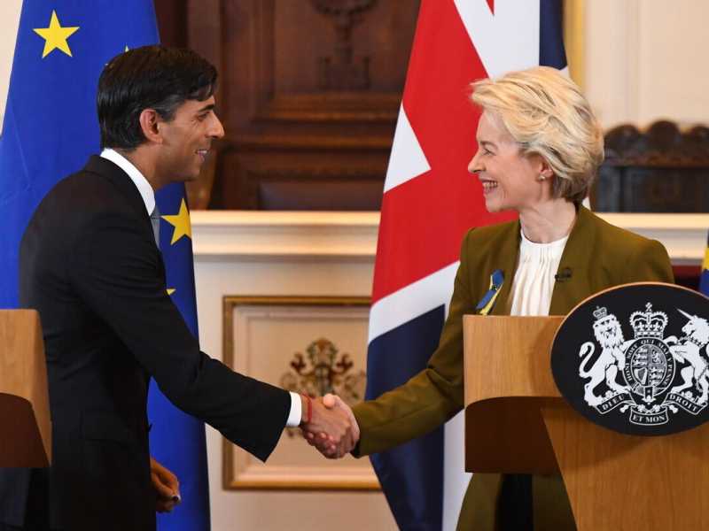 Rishi Sunak e Ursula von der Leyen (Ansa)