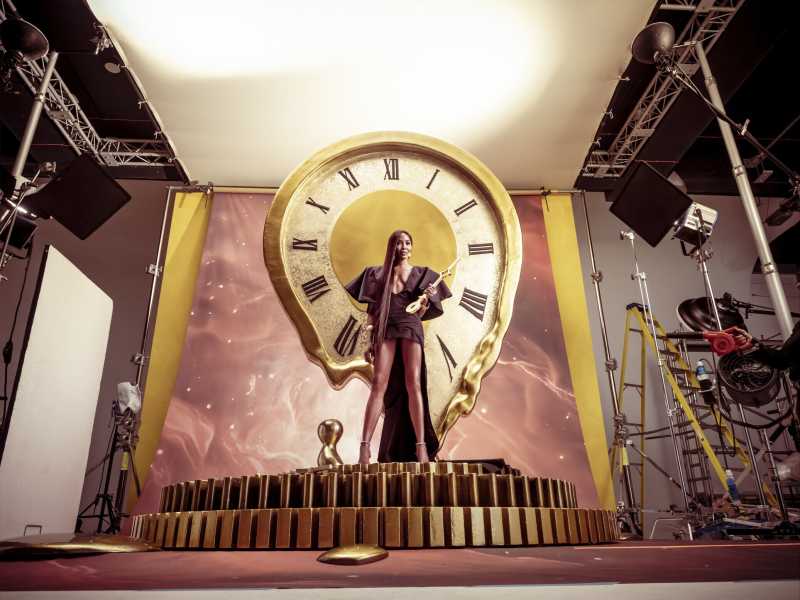 Dal backstage del Calendario Pirelli 2024 di Prince Gyasi, foto di Alessandro Scotti&nbsp;<br />