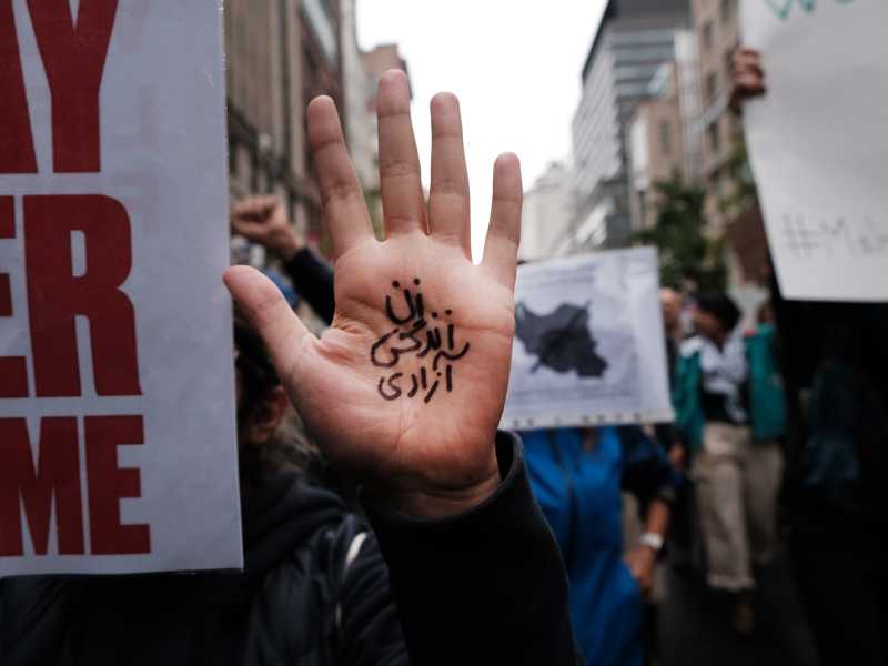 I newyorkesi si mobilitano contro il governo iraniano (Foto di Spencer Platt/Getty Images)&nbsp;<br />