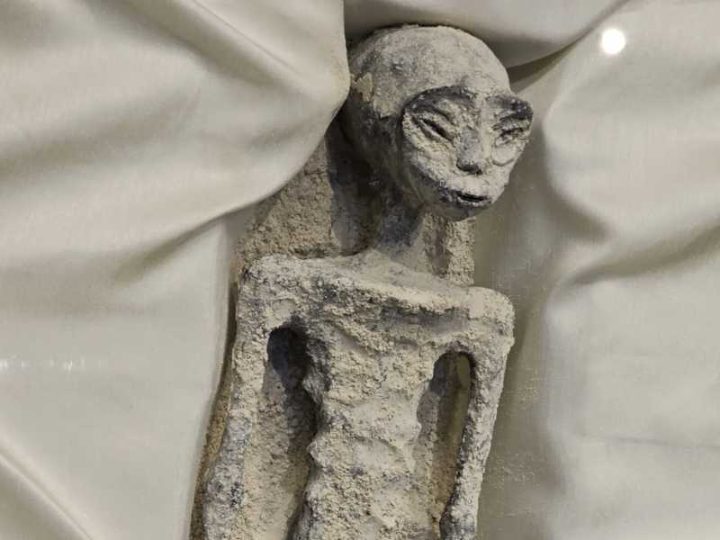 Una delle mummie presentate al Congresso messicano (via Canal del Congreso) <br />