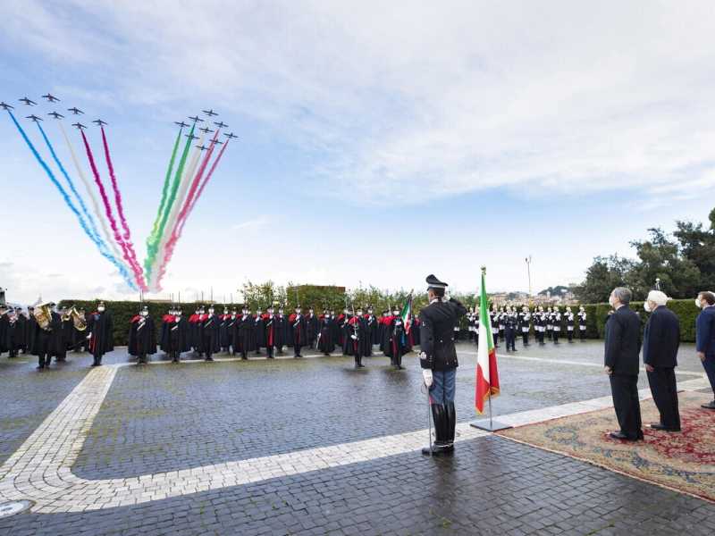 Le frecce tricolore, dopo la firma del Trattato del Quirinale (Ansa)