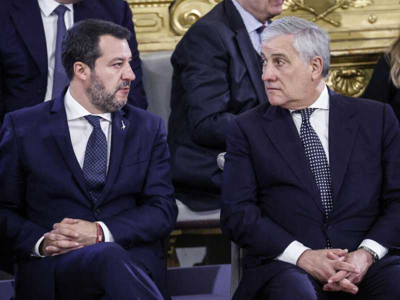 Matteo Salvini e Antonio Tajani (Ansa)