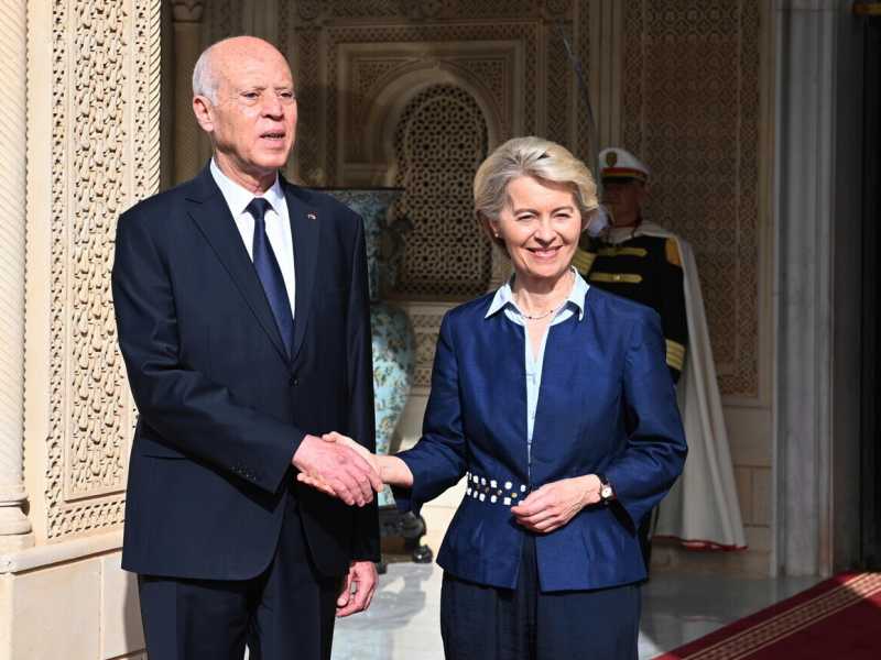 Kais Saied e Ursula von del Leyen (Ansa)